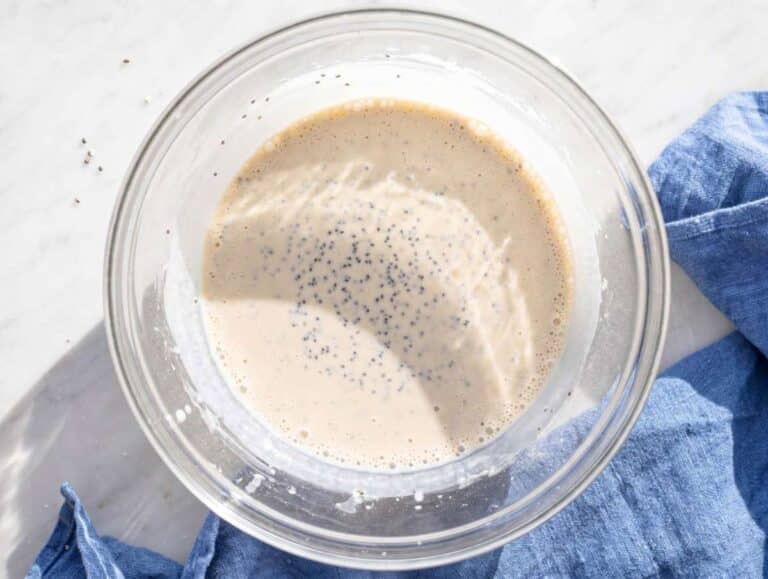 Step 2 Greek yogurt and chia seeds mixed into smooth creamy base.