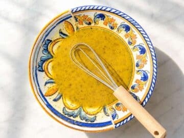 Step 2 Lemon oregano dressing whisked in small bowl.