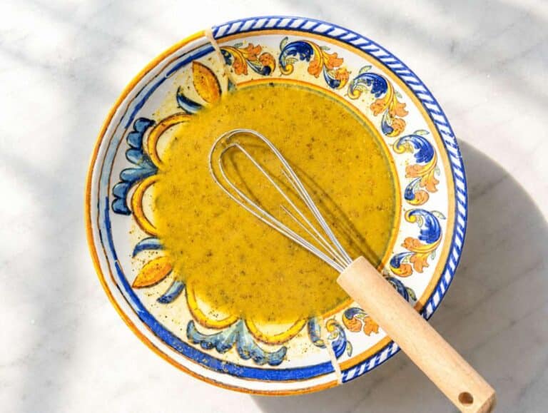 Step 2 Lemon oregano dressing whisked in small bowl.