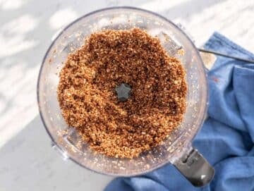 Step 3 Crumbly date energy ball mixture in the food processor.