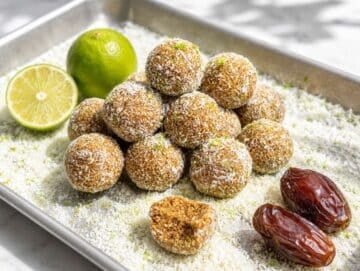 Step 3 Key lime pie energy balls rolled in coconut and chilled until firm.