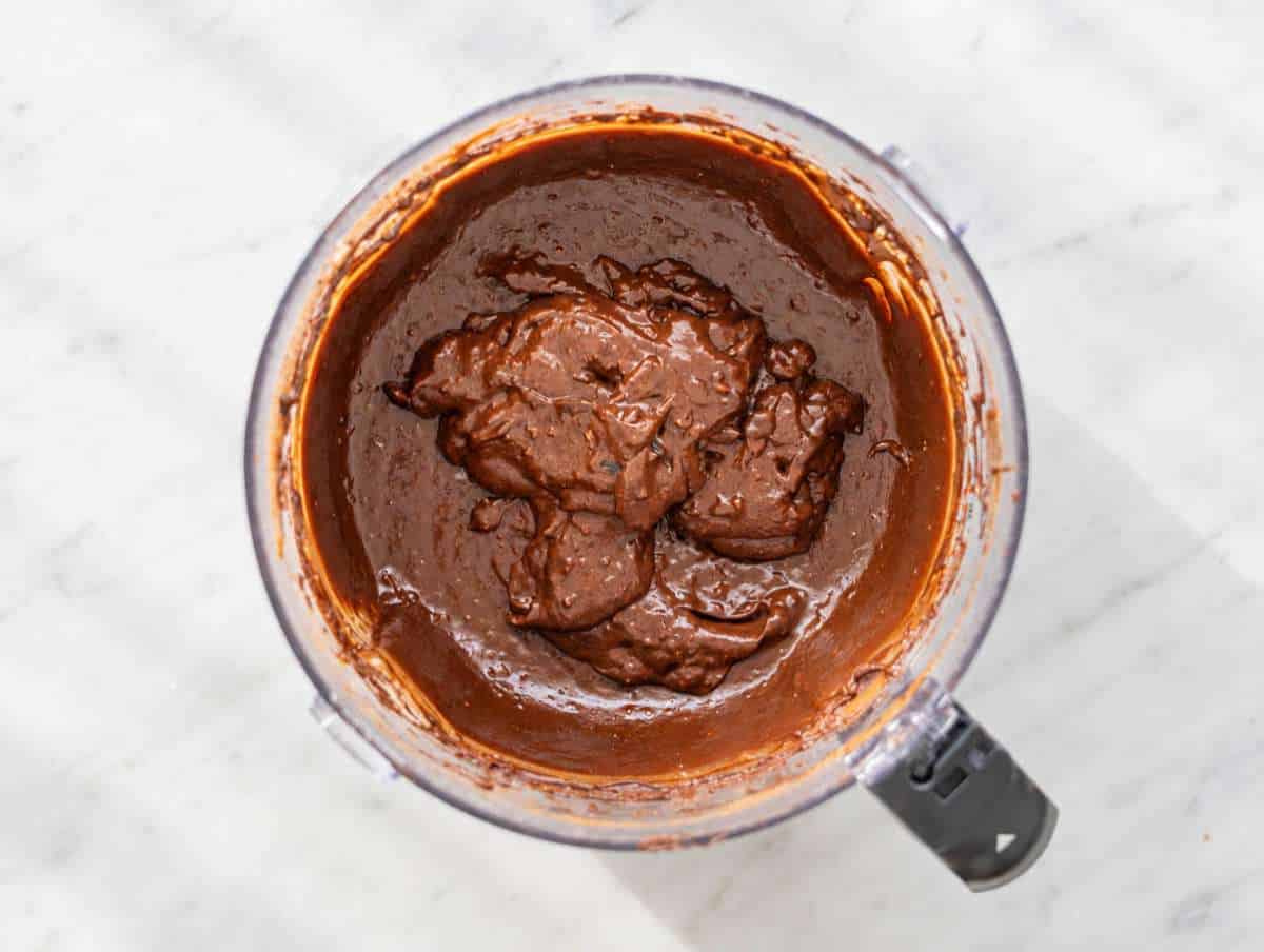 Step 3 Melted dark chocolate mixed into the brownie batter.