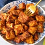 Crispy fried tofu with golden crunchy coating.