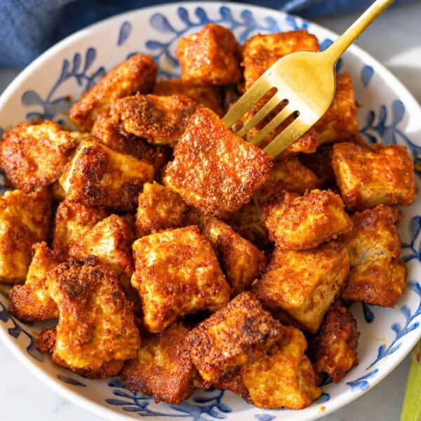 Crispy fried tofu with golden crunchy coating.