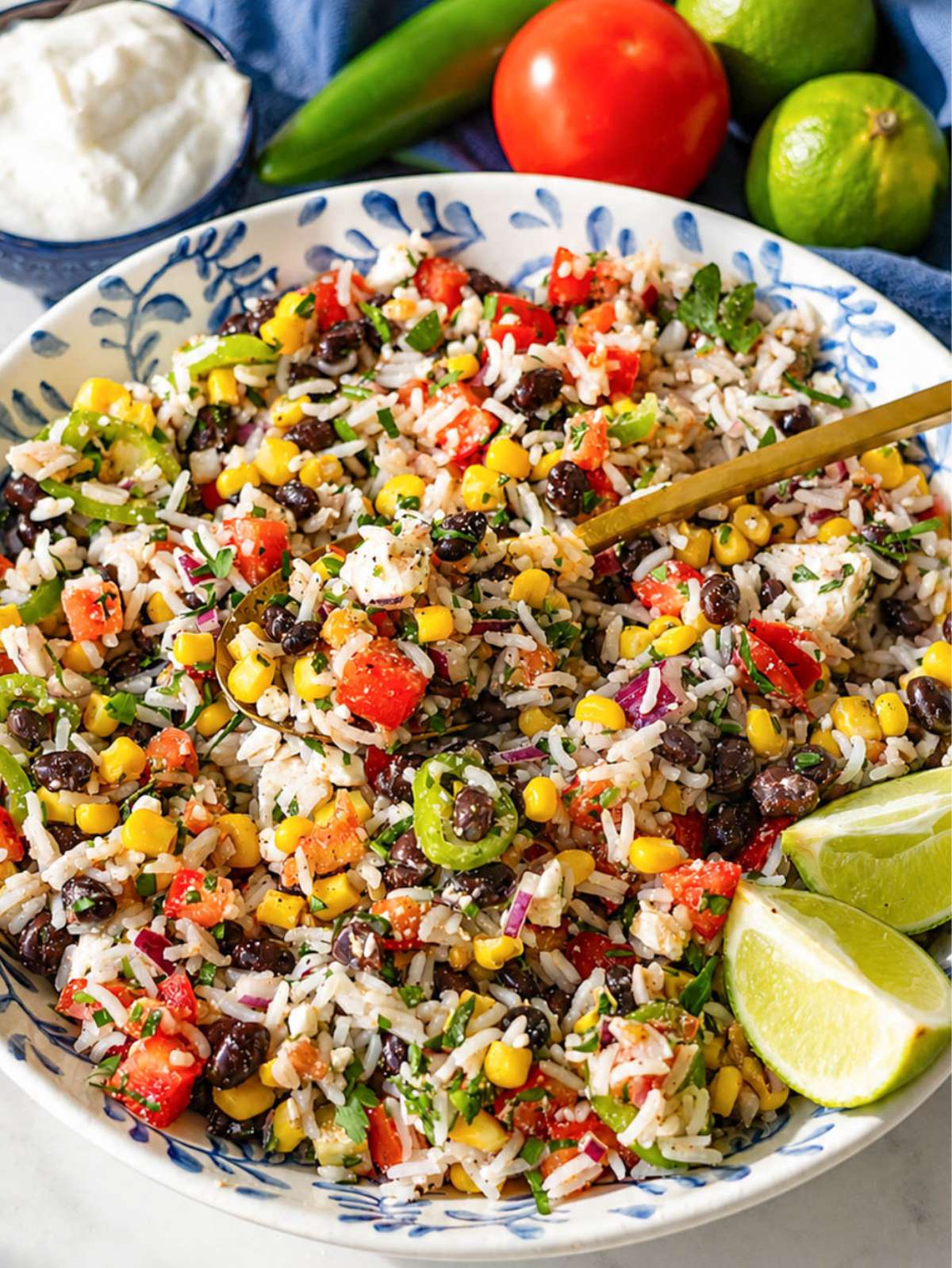 Pico de Gallo Rice Bowl with feta.