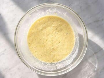 Step 1 Banana, yogurt, egg, and honey mixture.
