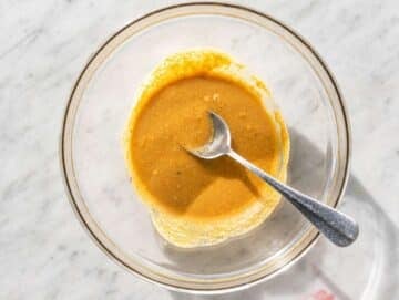 Step 1 Peanut butter, honey, vanilla, and salt stirred into a smooth mixture.
