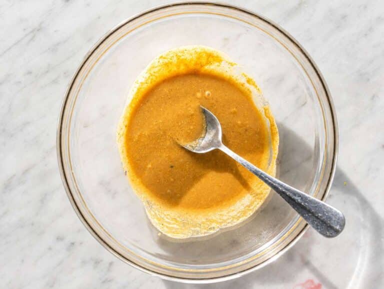 Step 1 Peanut butter, honey, vanilla, and salt stirred into a smooth mixture.