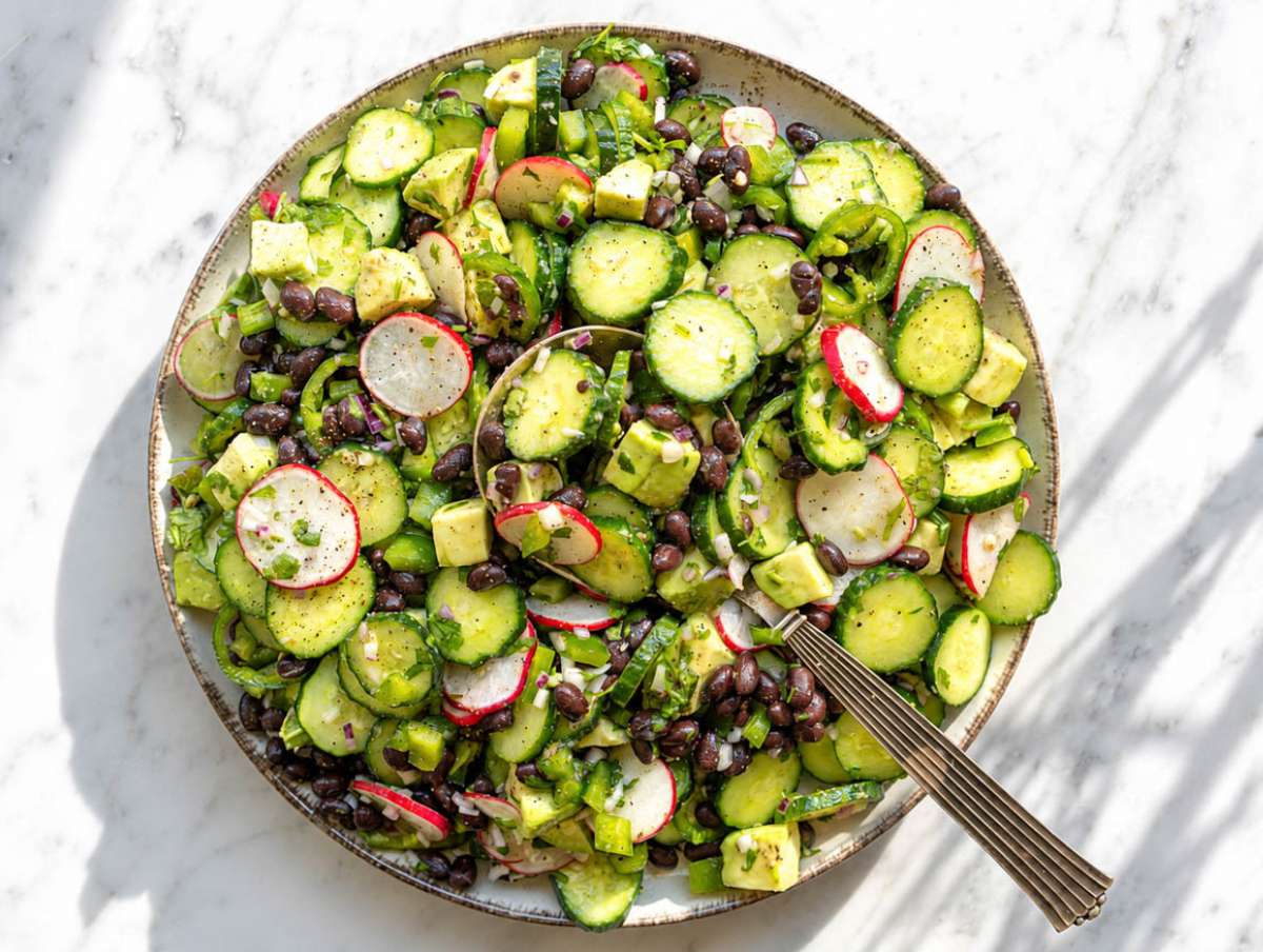 Step 3 Mexican cucumber salad finished with Tajín and ready to serve.