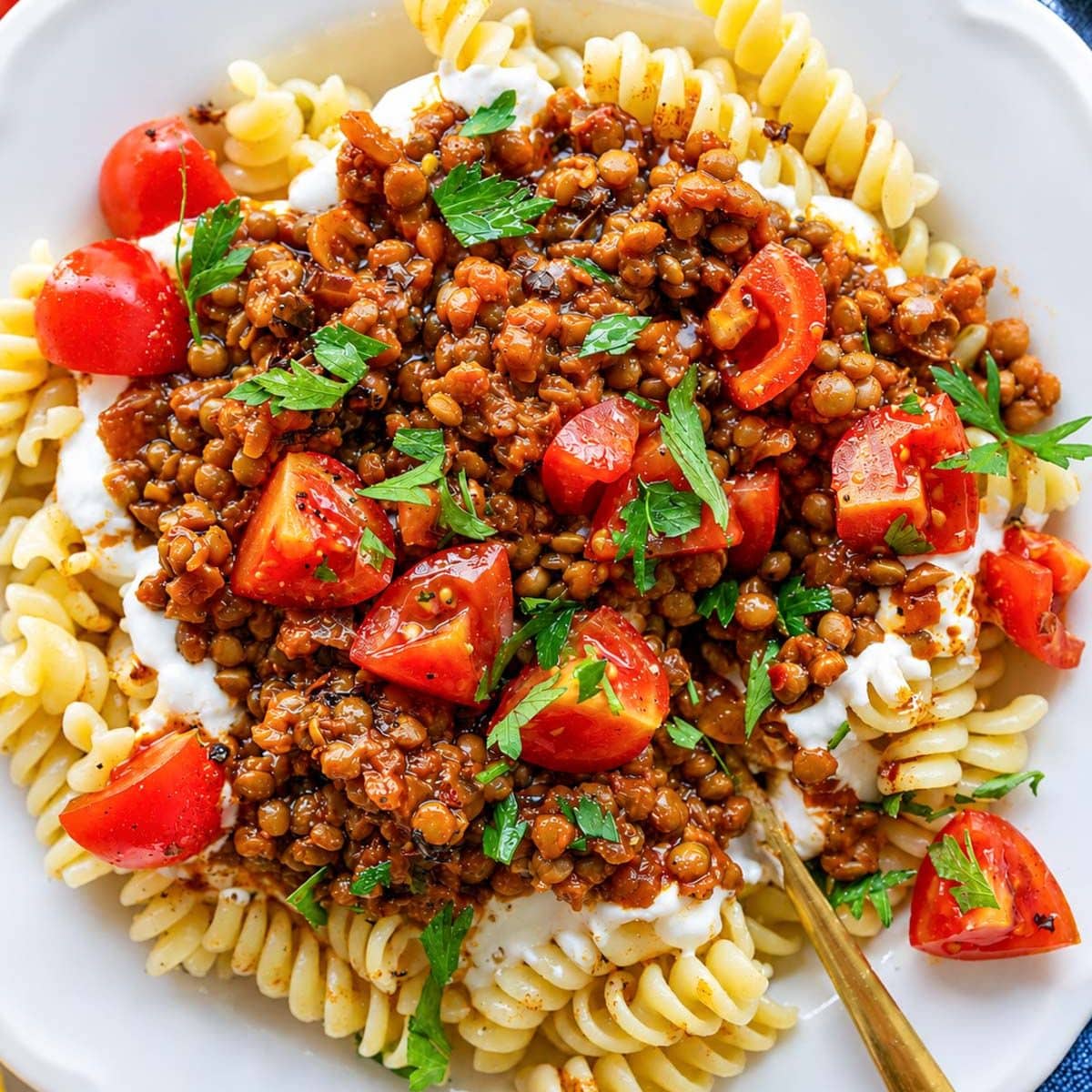 Spiced Lentil Pasta (High-Protein with Greek Yogurt)