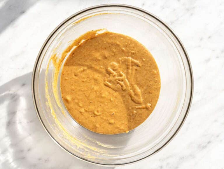Step 1 Mashed bananas mixed with peanut butter, egg, honey, and vanilla until smooth.