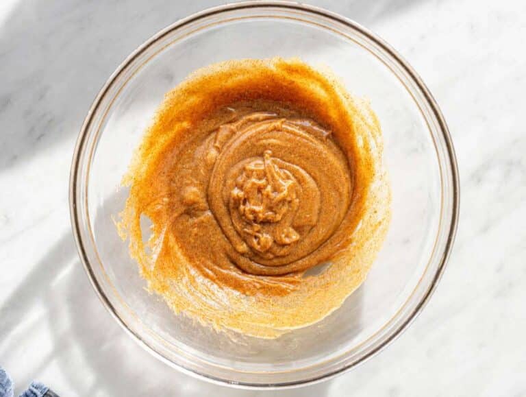 Step 1 Whisking egg, honey, almond butter, and vanilla until smooth in mixing bowl