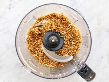 Step 2 Blended mixture with coarse, crumbly texture inside food processor bowl.