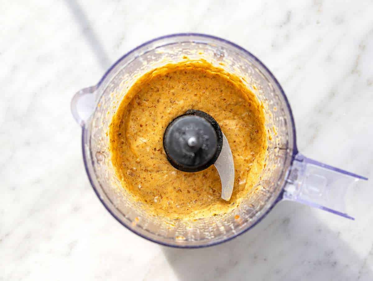 Step 2 Blending dates, egg, applesauce, and vanilla into a smooth creamy mixture.