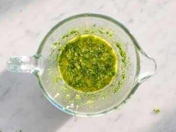 Step 2 Lime dressing whisked with herbs, garlic, olive oil, and fresh lime juice.