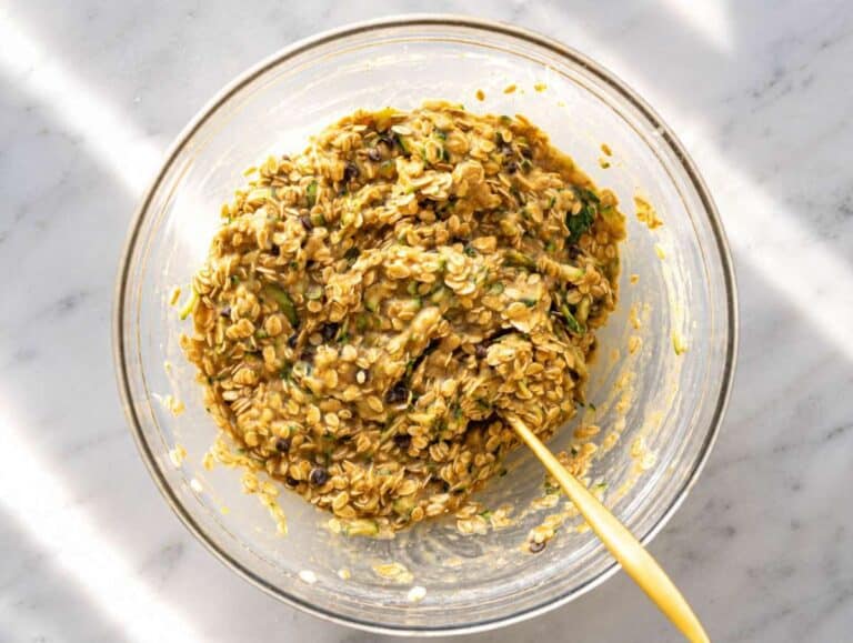 Step 3 Zucchini, oats, and chocolate chips folded into banana batter until combined.