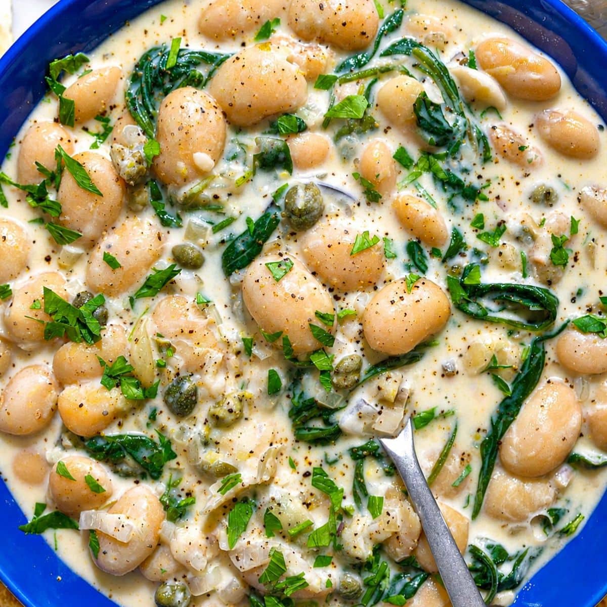 Piccata Beans with Lemon and Greek Yogurt