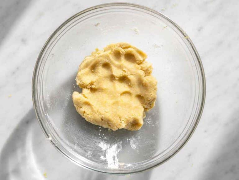 Step 1 Almond flour, sugar, lemon, and egg white mixed into soft dough.