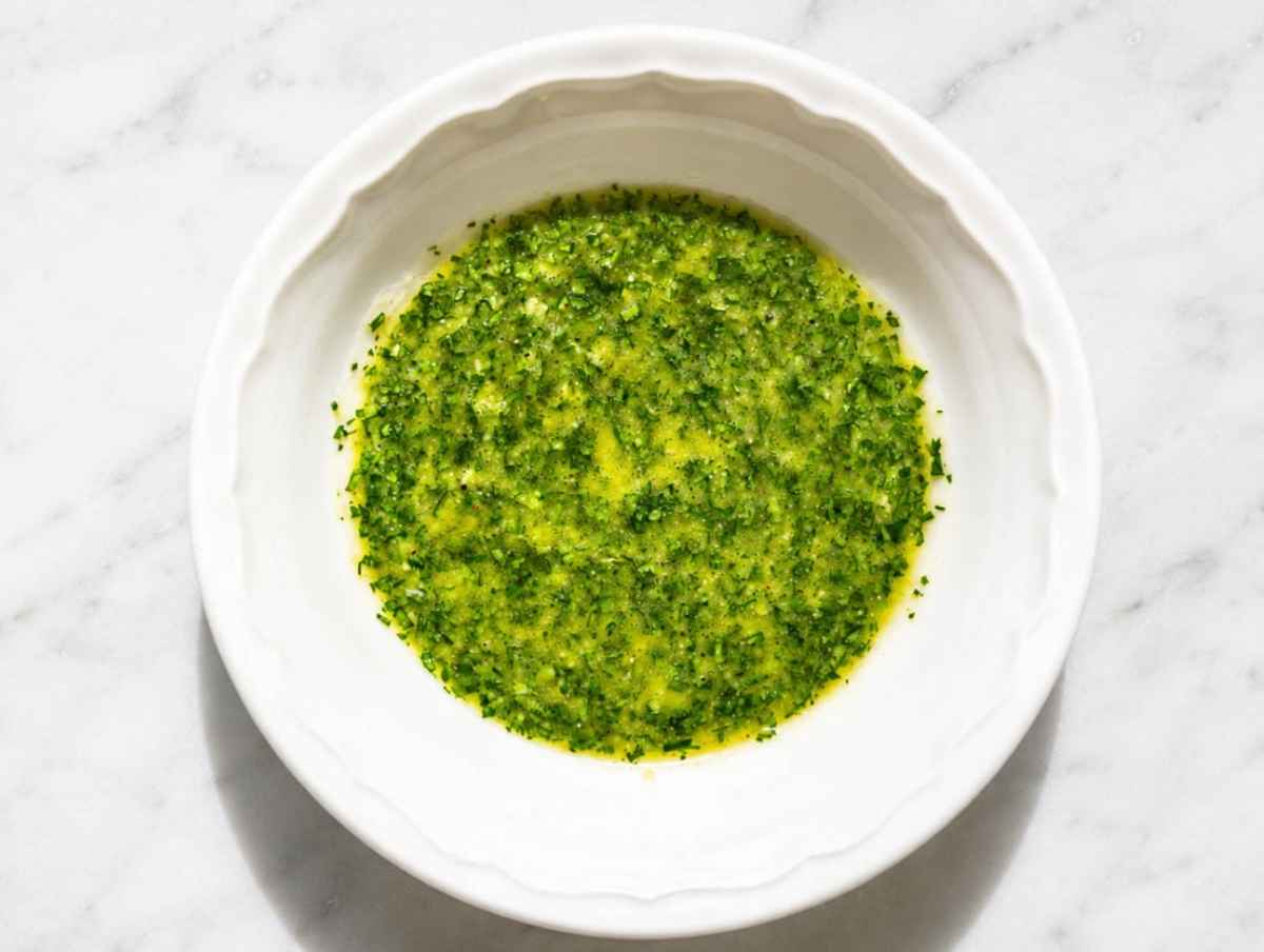 Step 2 Cilantro lime dressing whisked with olive oil, garlic, and ginger