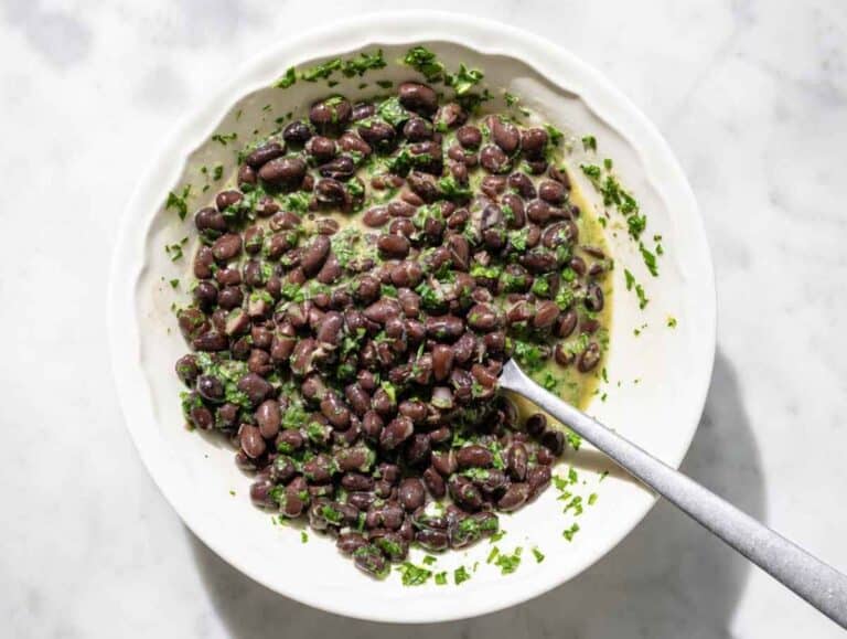 Step 3 Black beans marinating in fresh cilantro lime dressing
