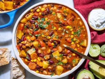 Step 4 finished cowboy soup with tender beans and potatoes.