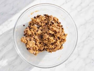 Step 1 Thick almond butter cookie dough mixed with mini chocolate chips
