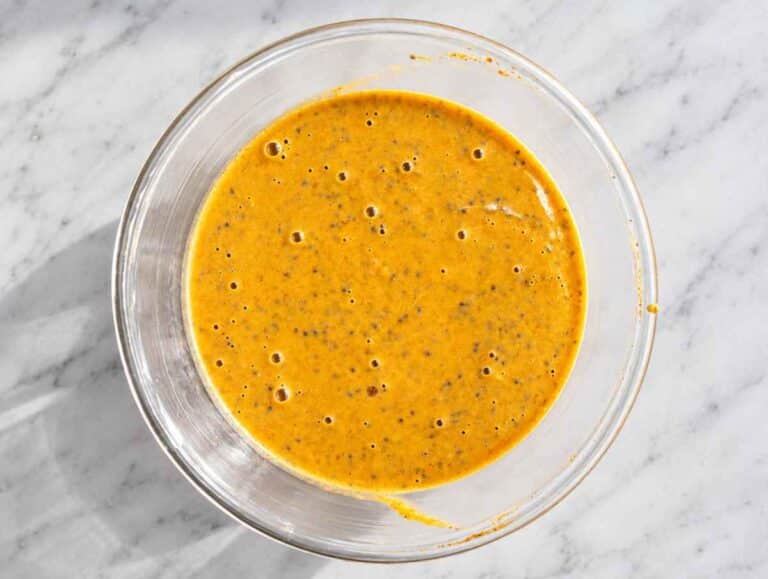 Step 2 Chia seeds whisked evenly into the creamy pumpkin and yogurt mixture.