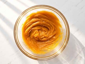 Step 1 Pumpkin puree, maple syrup, oil, and vanilla whisked into a smooth mixture.