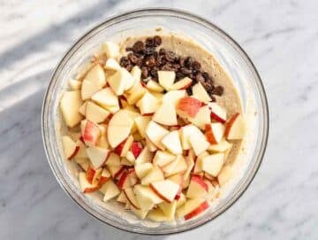 Step 2 Oats and cinnamon with chopped apples and optional raisins.