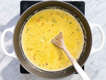 Step 3 White bean soup blended with tahini, lemon juice, and zest.