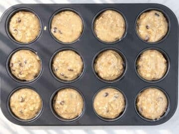 Step 4 – Muffin pan filled with batter.